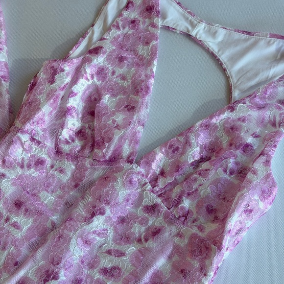 NWT Beginning Boutique Farida Pink Lace Maxi Dress - Picture 14 of 15